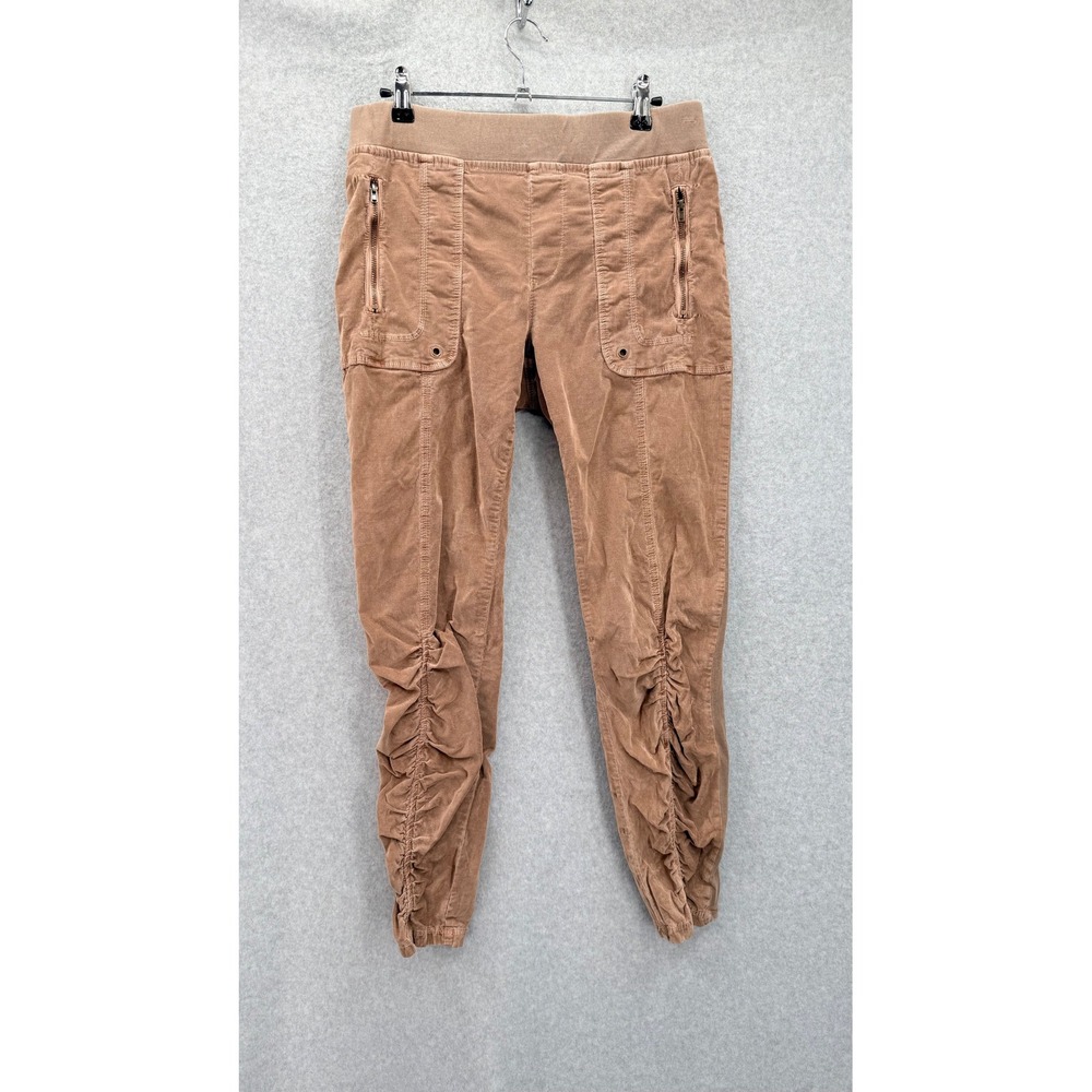 Wearables by XCVI Corduroy Ruched Cargo Jogger Women S Brown Stretch 22353W